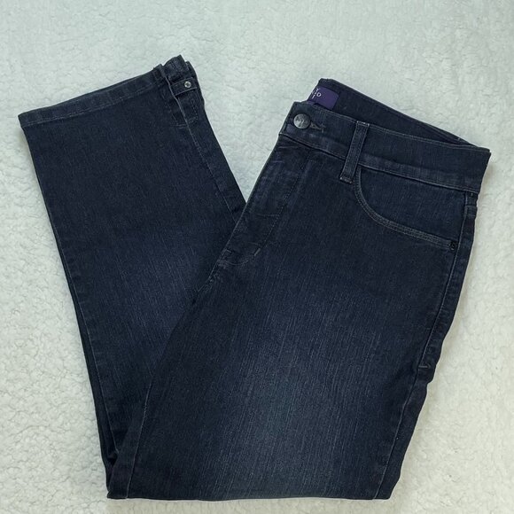 NYDJ Jeans Womens Sz 6 Blue Dark Wash Karen Capri High Rise Straight Leg - Picture 1 of 12